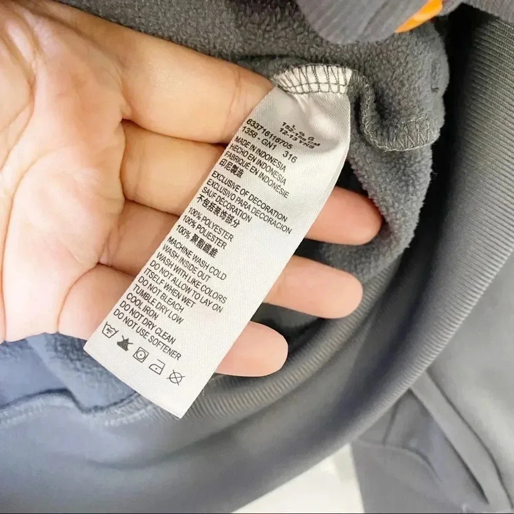 AIR JORDAN Large Youth Gray Orange Therma-Fit‎ Full Zip Hoodie